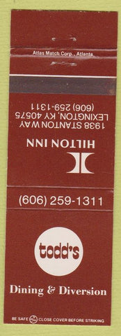 Matchbook Cover - Todd's Restaurant Lexington KY Hilton'