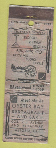 Matchbook Cover - Oyster Bar Restaurant Astoria LI NY POOR