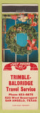 Matchbook Cover - Trimble Baldridge Travel Service San Angelo TX Christmas