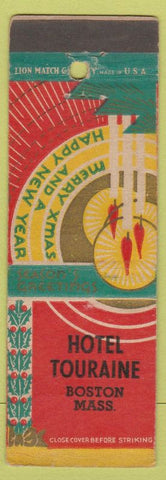 Matchbook Cover - Hotel Touraine Boston MA Christmas