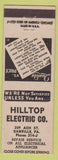 Matchbook Cover - Hilltop ElectricPA low phone #