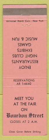 Matchbook Cover - Bourbon Street Fair NO TOWN