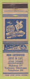 Matchbook Cover - Mom Greenwood Drive In Cafe Tonkawa OK low phone #