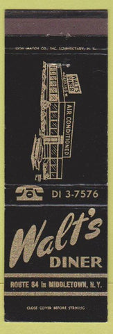 Matchbook Cover - Walt's Diner Middletown NY'