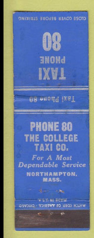 Matchbook Cover - College Taxi cab Northampton MA