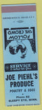 Matchbook Cover - Joe Piehl's Produce Poultry Eggs Sleepy Eye MN low phone #'