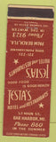 Matchbook Cover - Testa's Hotel rEstaurant Palm Beach FL Low Phone #'