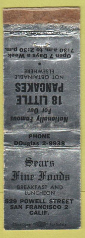 Matchbook Cover - Sears Fine Foods San Francisco CA WEAR