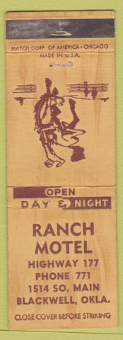 Matchbook Cover - Ranch Motel Blackwell OK