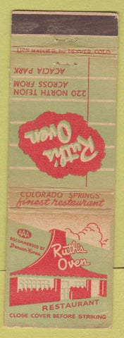 Matchbook Cover - Ruth's Oven Colorado Springs CO WEAR