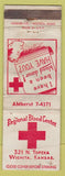 Matchbook Cover - Regional Blood Center Wichita KS WORN