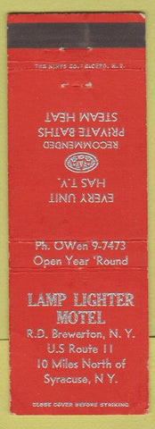 Matchbook Cover - Lamp Lighter Motel Syracuse NY