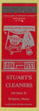 Matchbook Cover - Stuart's Claners Bridgton ME CREASE