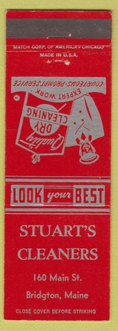 Matchbook Cover - Stuart's Claners Bridgton ME CREASE