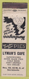 Matchbook Cover - Lyman's Cafe Sacramento CA
