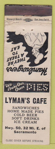 Matchbook Cover - Lyman's Cafe Sacramento CA