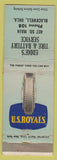 Matchbook Cover - US Royal Tires Eddie's Blackwell OK WEAR