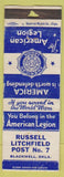 Matchbook Cover - American Legion Blackwell OK WORN