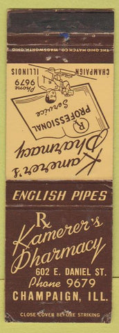 Matchbook Cover - Kamerer's Drugs Champaign IL WEAr