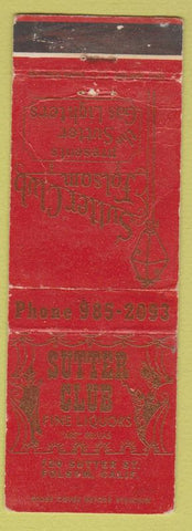 Matchbook Cover - Sutter Club Folsom CA WORN