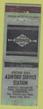 Matchbook Cover - Ashford Service Sunoco oil gas Royal Oak MI WEAR