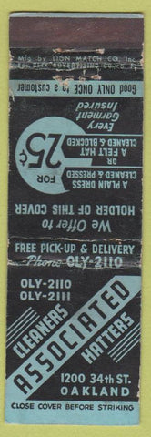 Matchbook Cover - Cleaners Associated Oakland CA CLIX WEAR