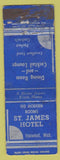 Matchbook Cover - St James Hotel Ironwood MI WORN