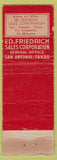 Matchbook Cover - Friedrich Refrigeration  San Antonio TX OWRN