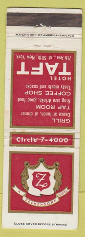 Matchbook Cover - Hotel Taft New York City