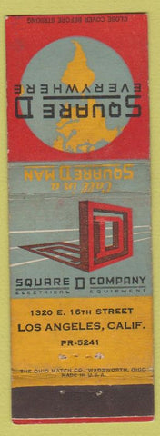 Matchbook Cover - Square D Electrical Equipment Los Angeles CA