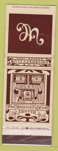 Matchbook Cover - University Club Denver Colorado WEAR CO