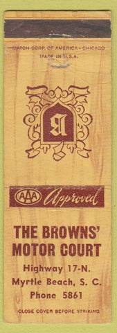 Matchbook Cover - Browns' Motor Court Myrtle Beach SC WEAR