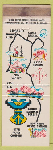 Matchbook Cover - Utah Parks Kaibab National Forest Grand Canyon