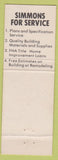 Matchbook Cover - Simmons Lumber Co Ponca City OK