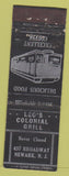 Matchbook Cover - Leo's Colonial Grill Newark NJ WORN
