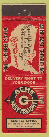Matchbook Cover - Acme Fast Freight Seattle WA CREASED