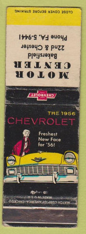 Matchbook Cover - 1956 Chevrolet Motor Center Bakersfield CA WEAR