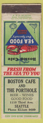 Matchbook Cover - Boston Cafe Seattle WA WEAR