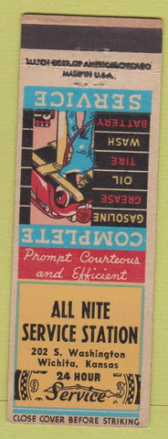 Matchbook Cover - All Nite Service oil gas Wichita KS