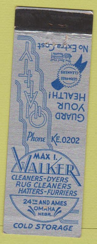 Matchbook Cover - Max I Walker Cleaners Omaha NE