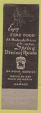 Matchbook Cover - Claremont Hotel Seattle WA