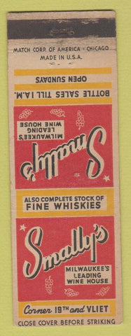 Matchbook Cover - Smally's Wine House Milwaukee WI