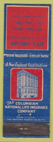 Matchbook Cover - Columbian National Insurance Ben Lukefahr St Louis MO