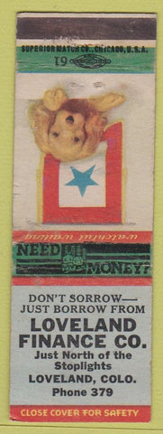 Matchbook Cover - Loveland Finance Co Colorado low phone #