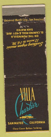 Matchbook Cover - Villa Chartier San Mateo CA WEAR