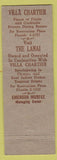 Matchbook Cover - Villa Chartier San Mateo CA WEAR