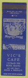 Matchbook Cover - Vic's Cafe Boise ID