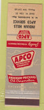 Matchbook Cover - APCO Oil Gas Indian Hills  Wichita KS