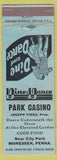 Matchbook Cover - Park Casino Monessen PA