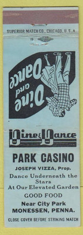 Matchbook Cover - Park Casino Monessen PA